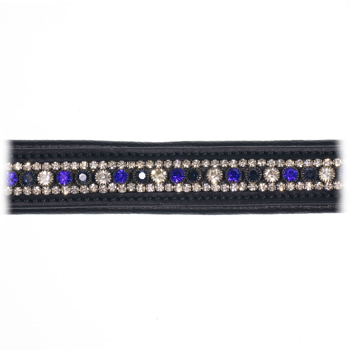 Налобник EM "John" кожаный с разноцветными кристаллами 