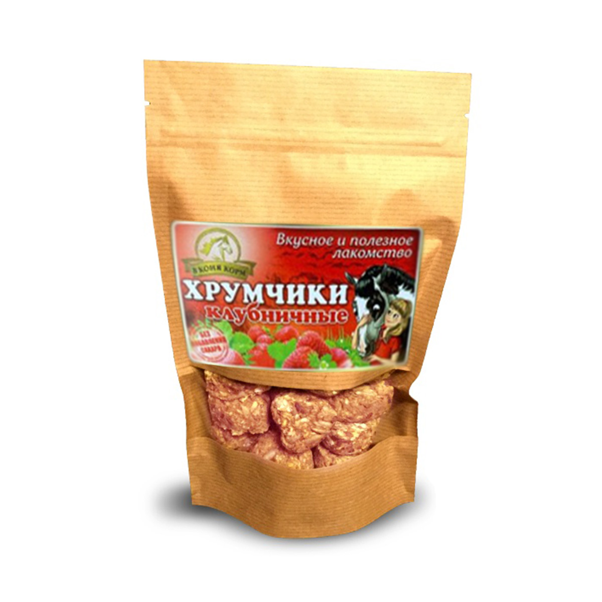 Лакомство для лошади Хрумчики "Клубничные" 150 г. Лакомство для лошади Хрумчики "Клубничные" 150 г.