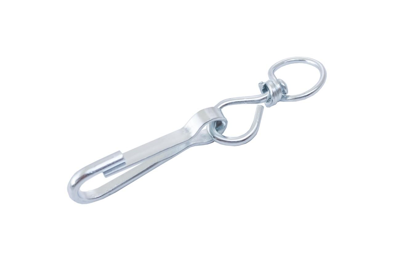 Карабин пружинный с вертлюгом 100 мм, цинк