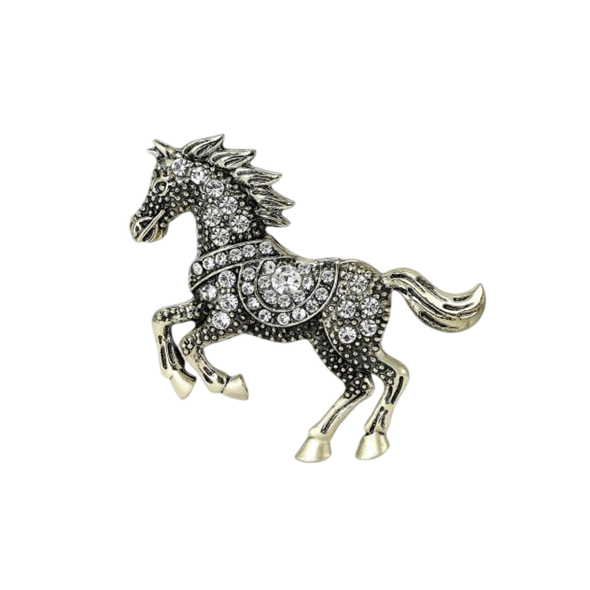 Брошь "Лошадка" со стразами