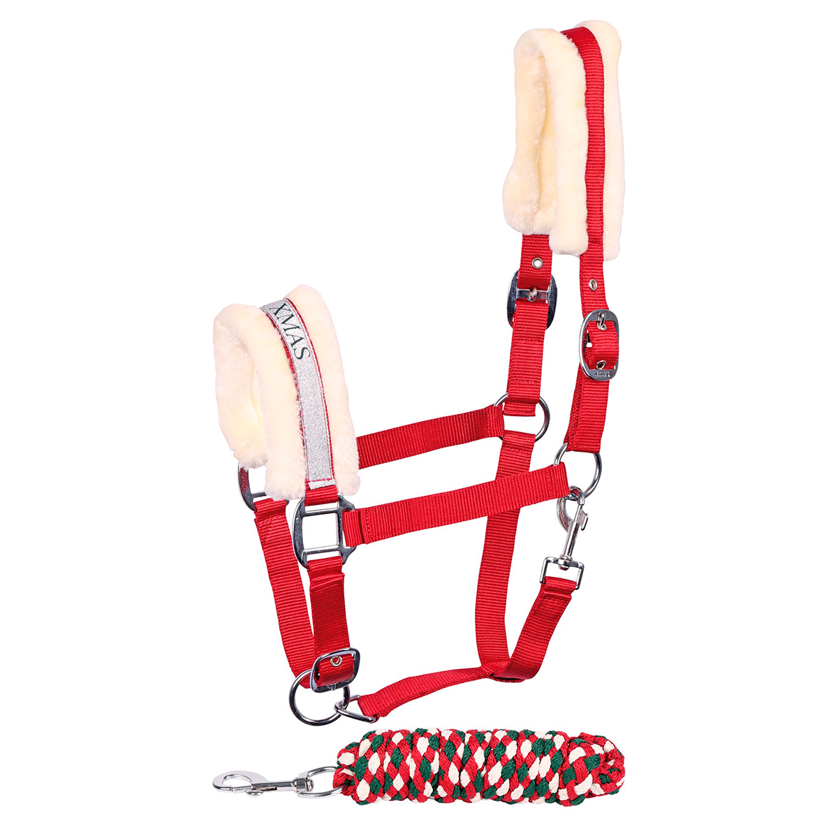 Комплект (недоуздок с мехом+чумбур) Harry's Horse "Lyrics Christmas"