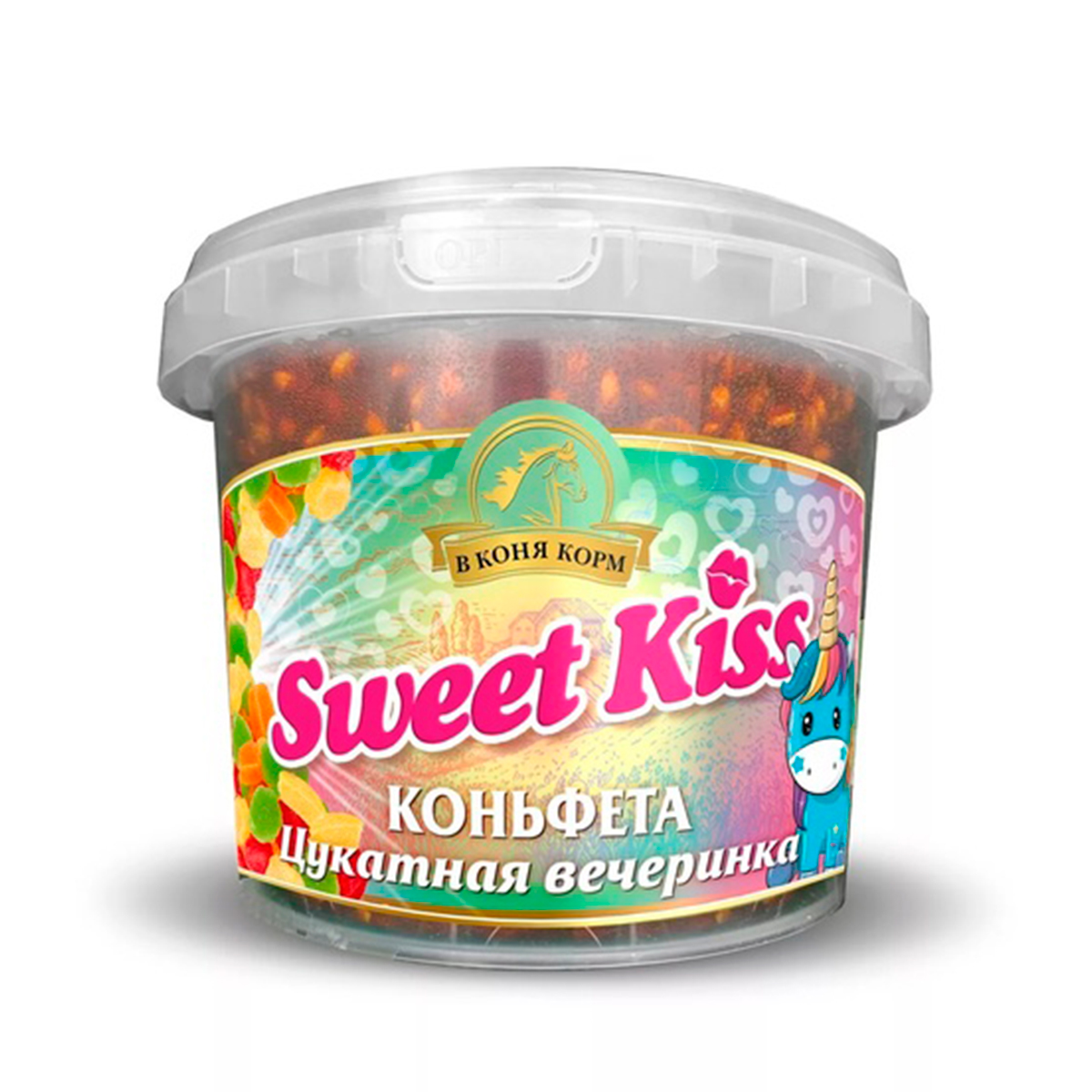 Лакомство для лошади Коньфета Sweet Kiss "Цукатная вечеринка" 1 кг.