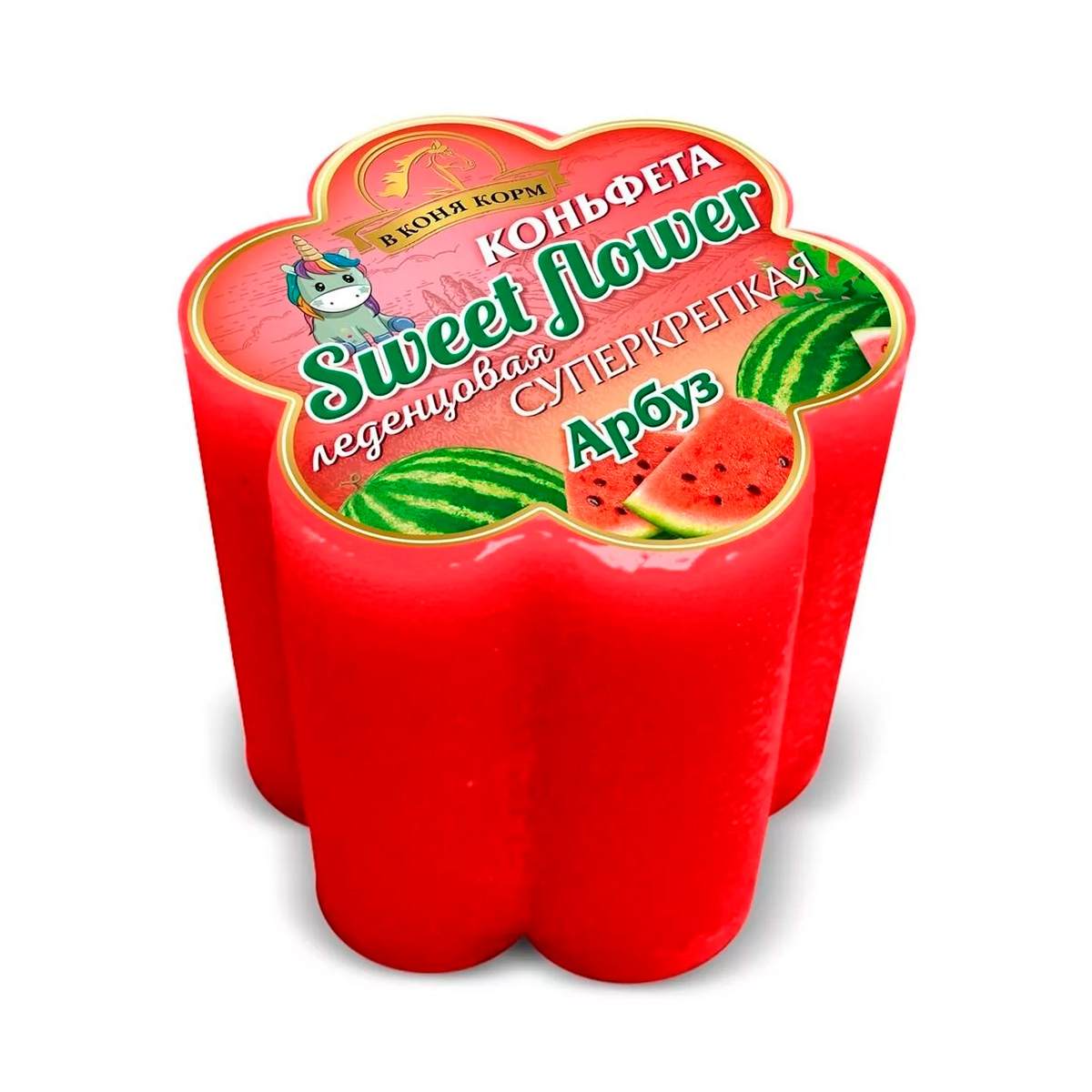 Лакомство для лошади Коньфета-цветочек "Арбуз" 800 г.