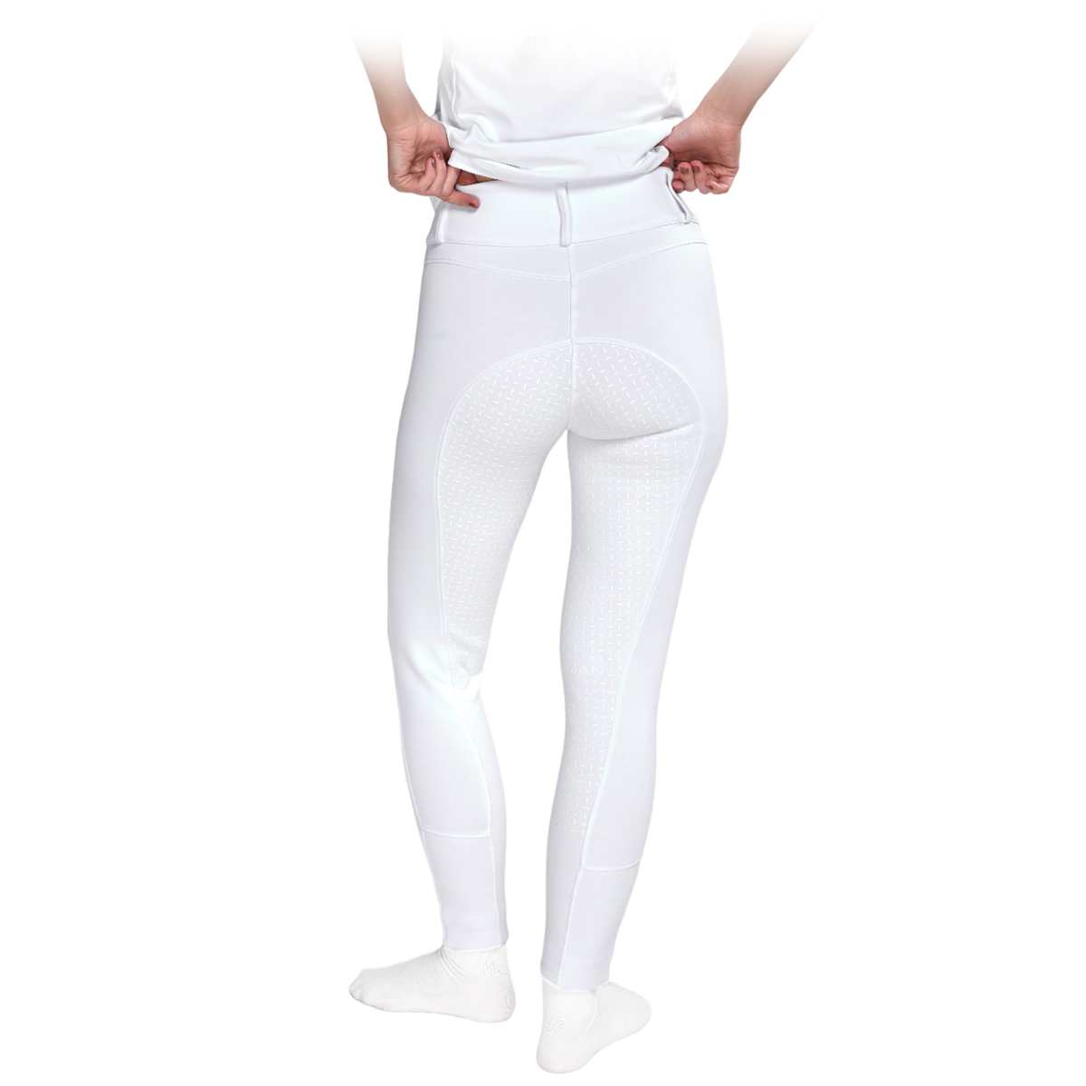 Бриджи женские белые "EQUIMAN" для верховой езды с полной силиконовой леей Бриджи женские белые "EQUIMAN" для верховой езды с полной силиконовой леей