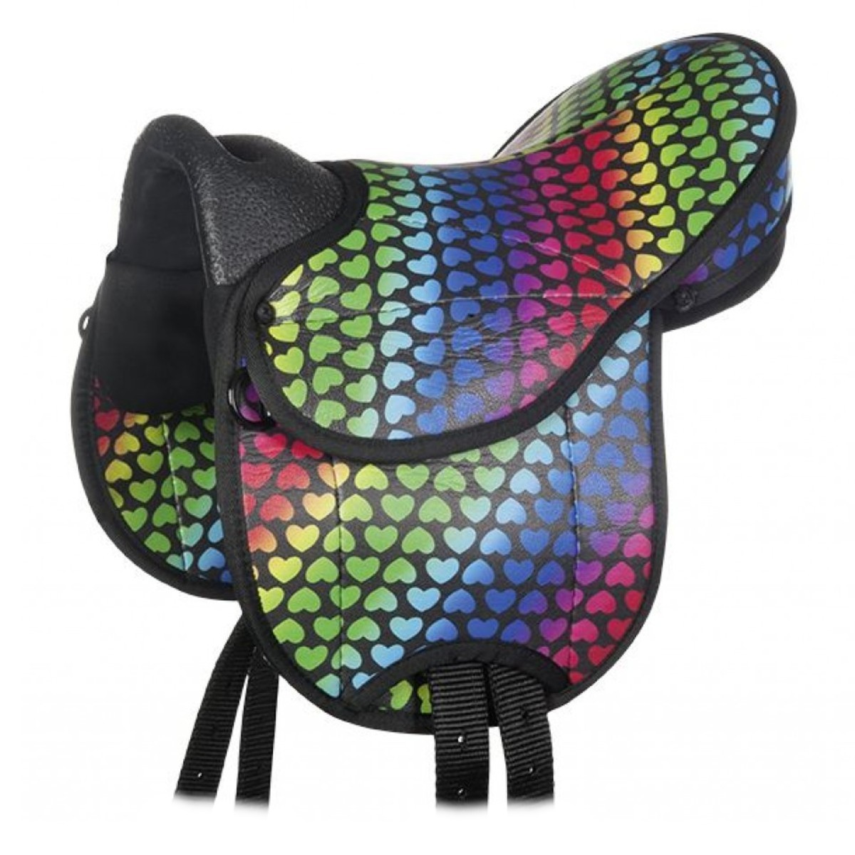 Седло для шетлендского пони "Colourful" (подпруга, путлища, стремена, вальтрап)