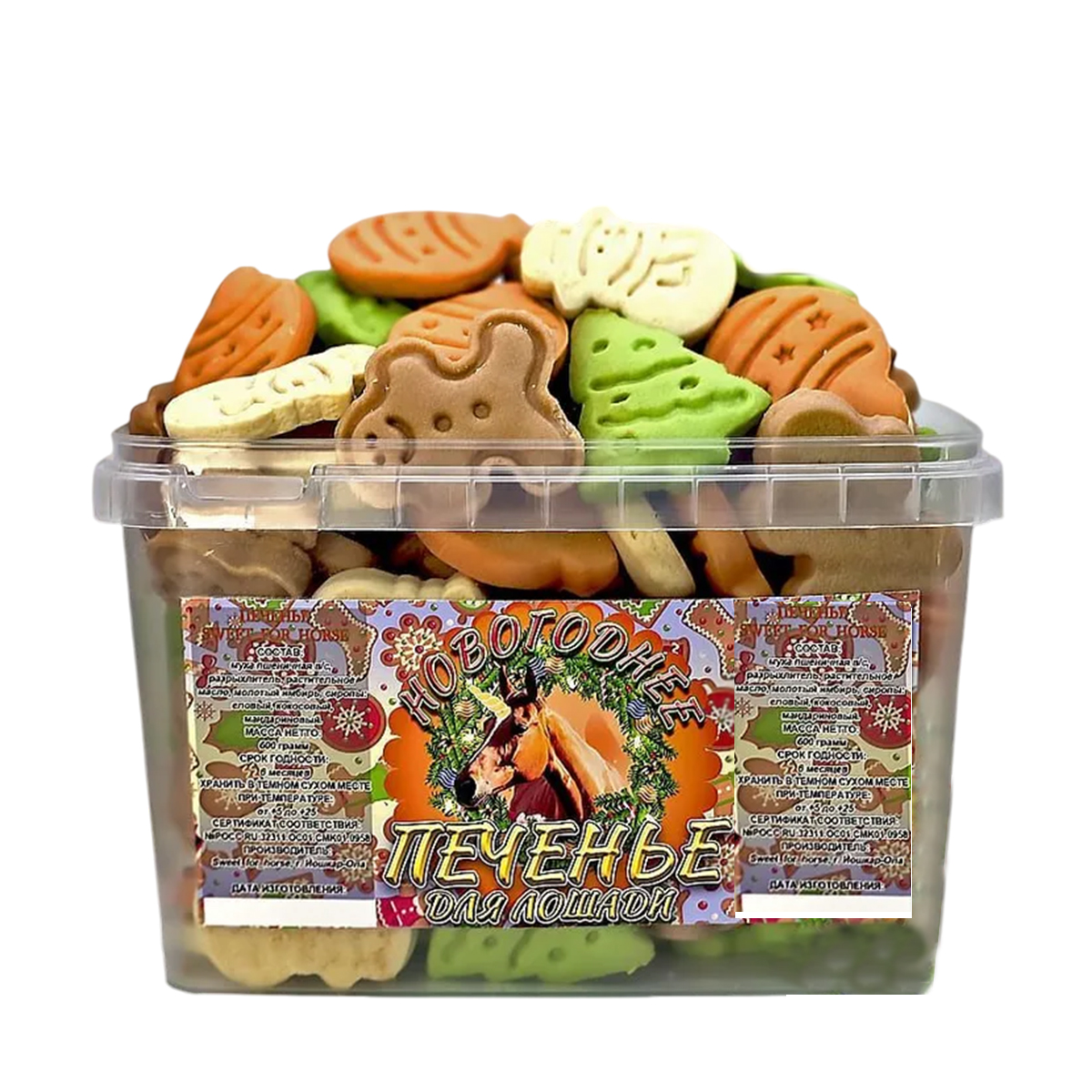 Печенье для лошади "Новогоднее" 600 г. Печенье для лошади "Новогоднее" 600 г.