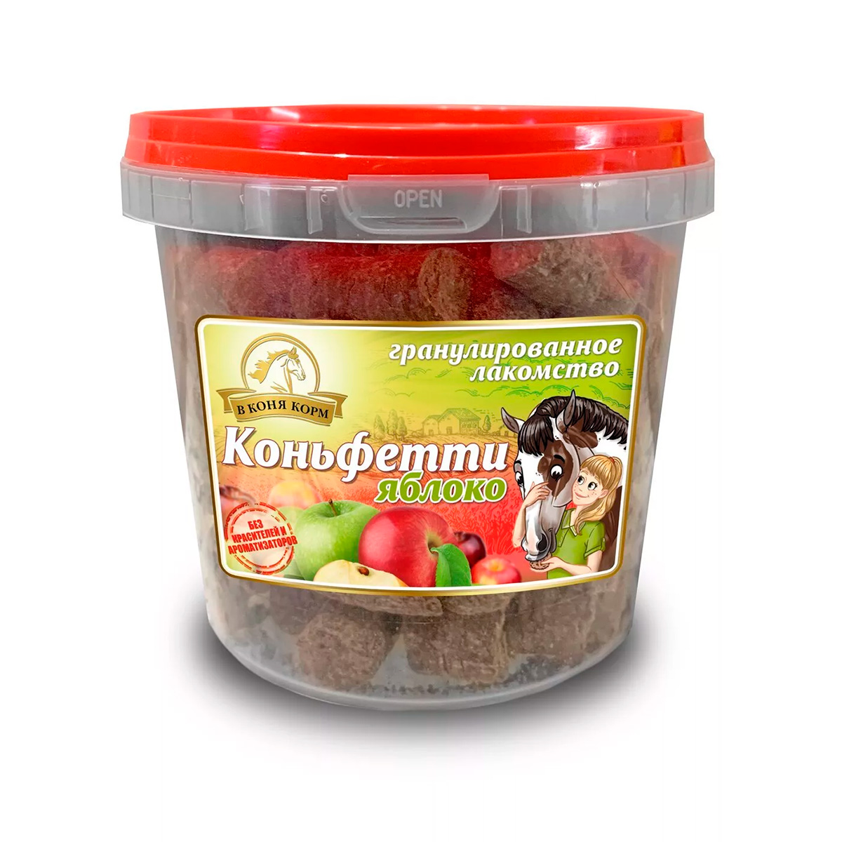 Лакомство для лошади Гранулы коньфетти "Яблоко", 600 г. Лакомство для лошади Гранулы коньфетти "Яблоко", 600 г.