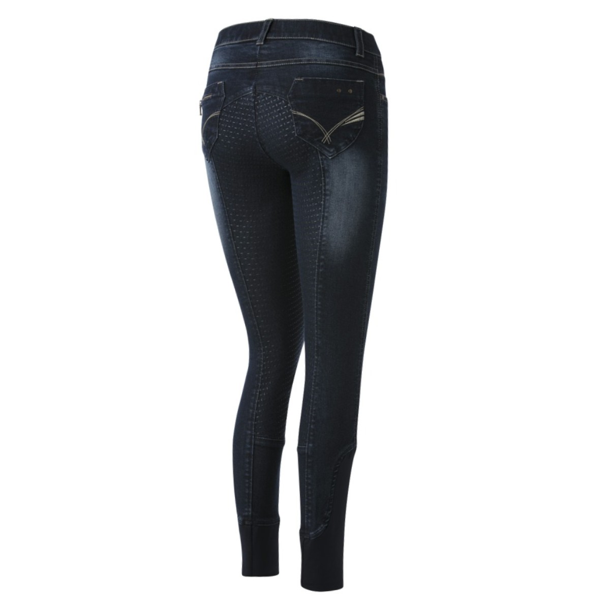 Бриджи женские джинсовые "TEXAS" для верховой езды с полной силиконовой леей