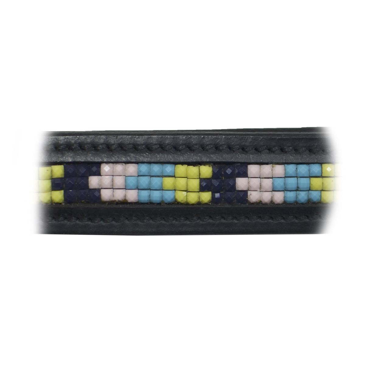 Налобник "Moore" кожаный с цветной мозайкой  Налобник "Moore" кожаный с цветной мозайкой