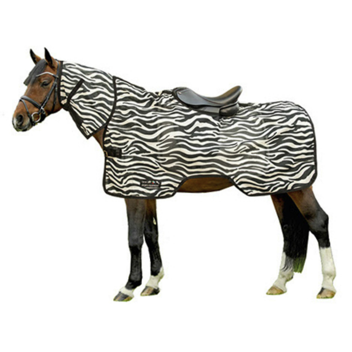 Попона-сетка "Zebra" с высокой шеей для лошади 