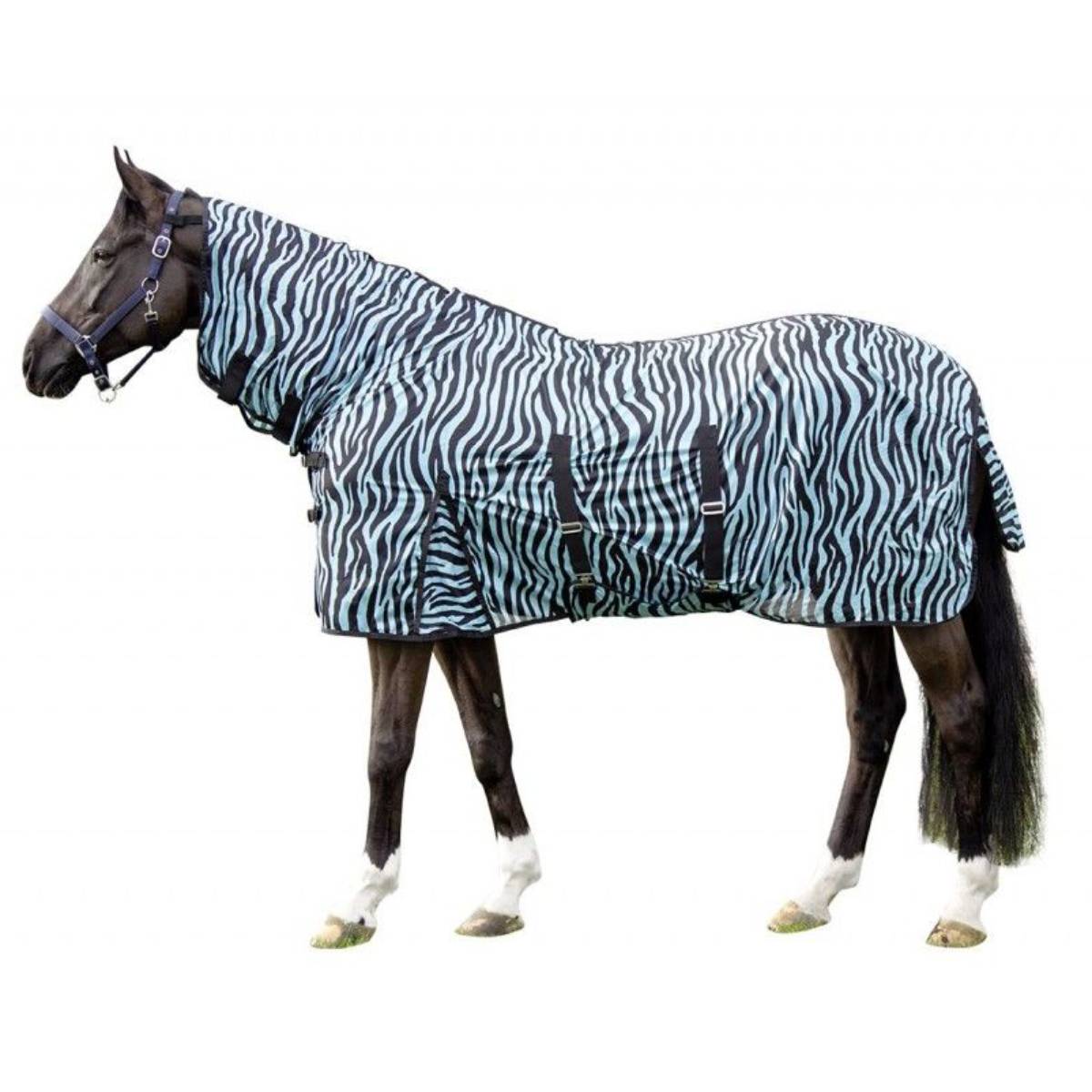 Попона противомоскитная HKM "Zebra Aqua" для лошади