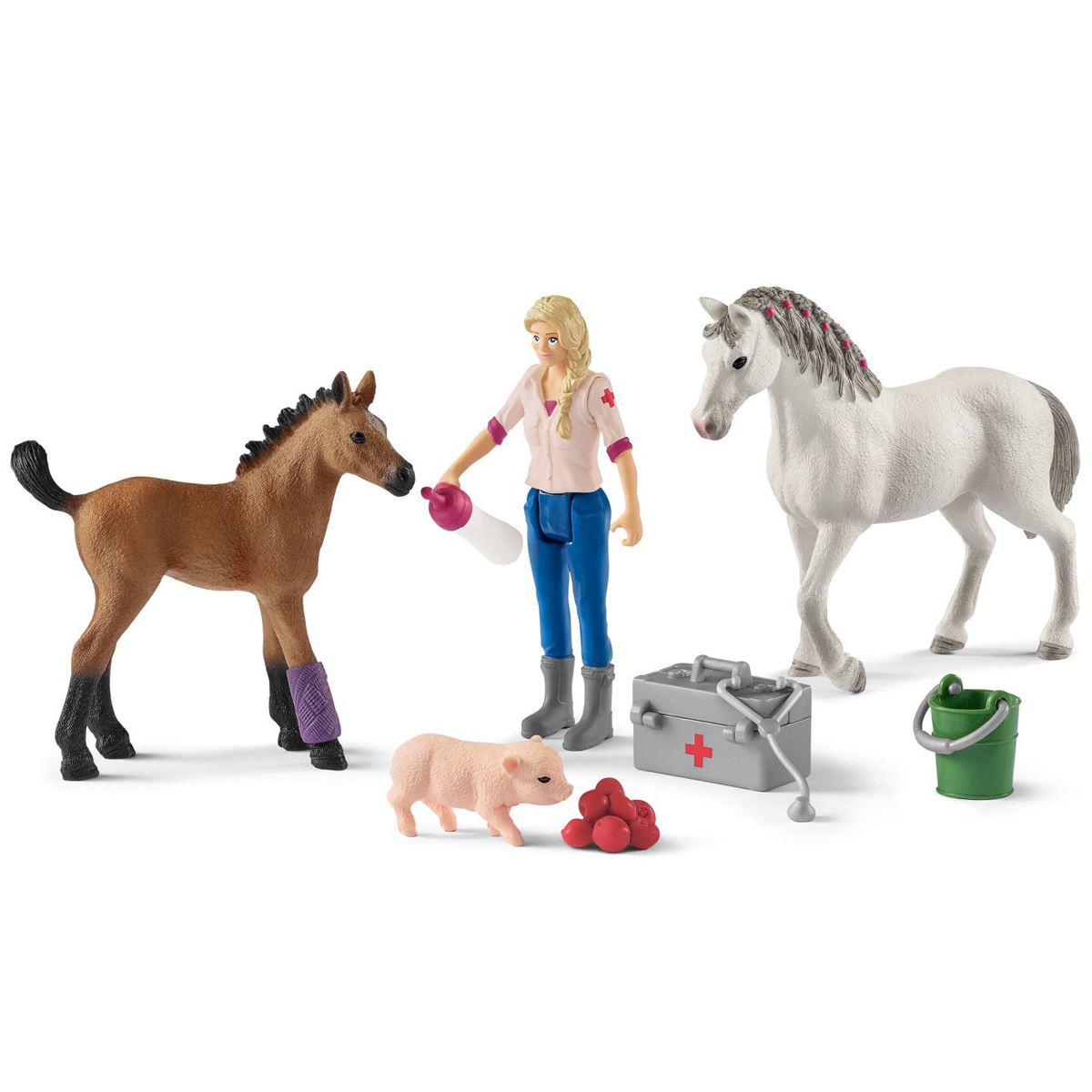 Набор кобыла и жеребенок у врача Набор кобыла и жеребенок у врача