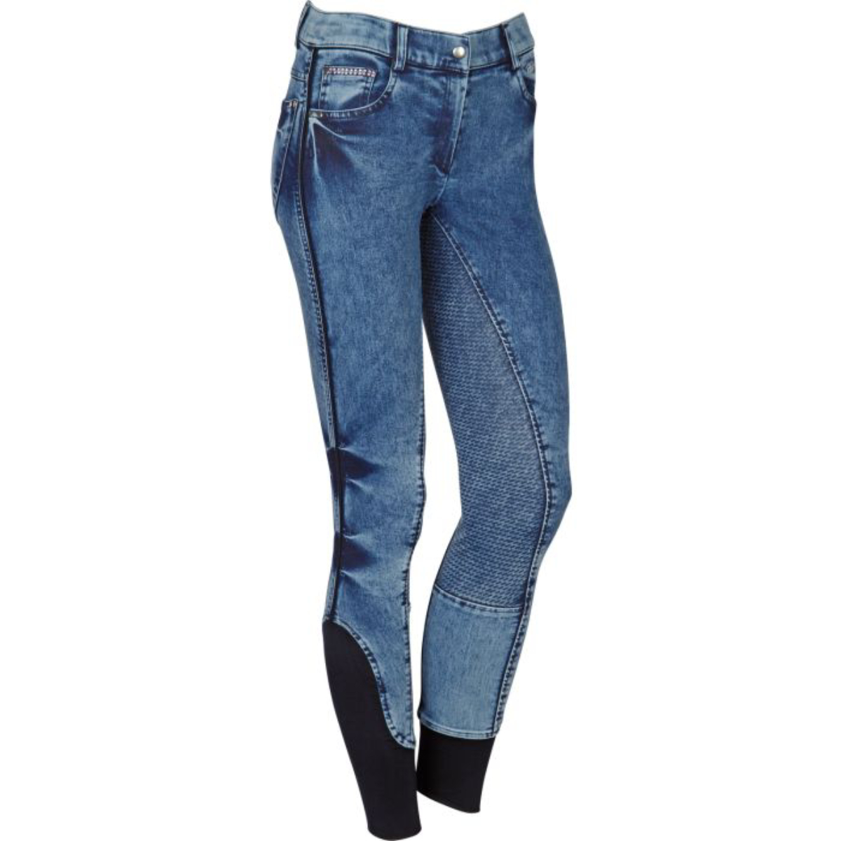Бриджи женские "Denim" для верховой езды с полной силиконовой леей