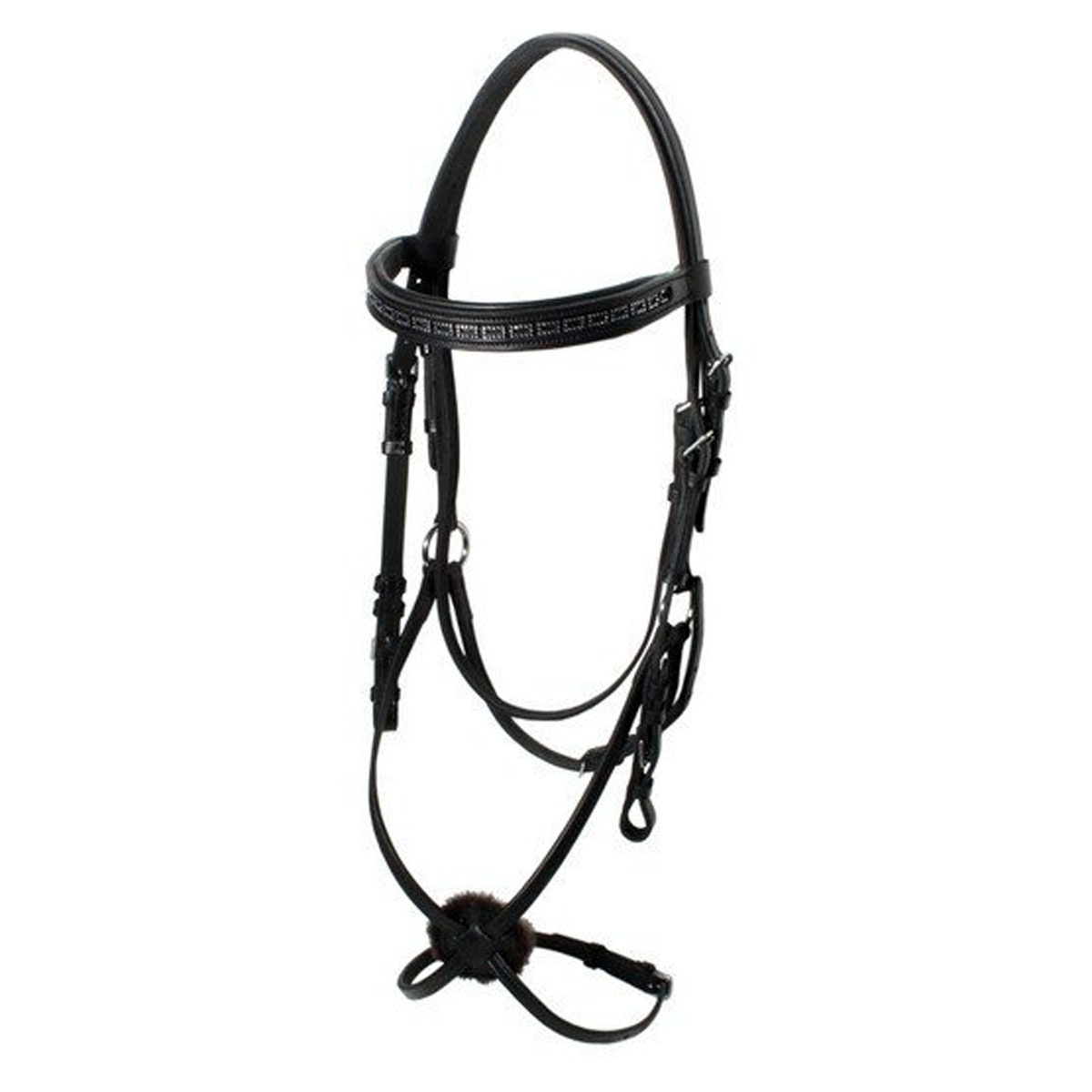 Оголовье со стразами и мексиканским капсюлем без повода Оголовье со стразами и мексиканским капсюлем без повода