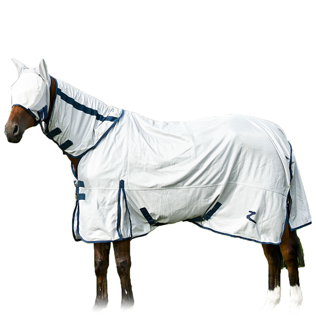 Попона-сетка со съемным капором для лошади