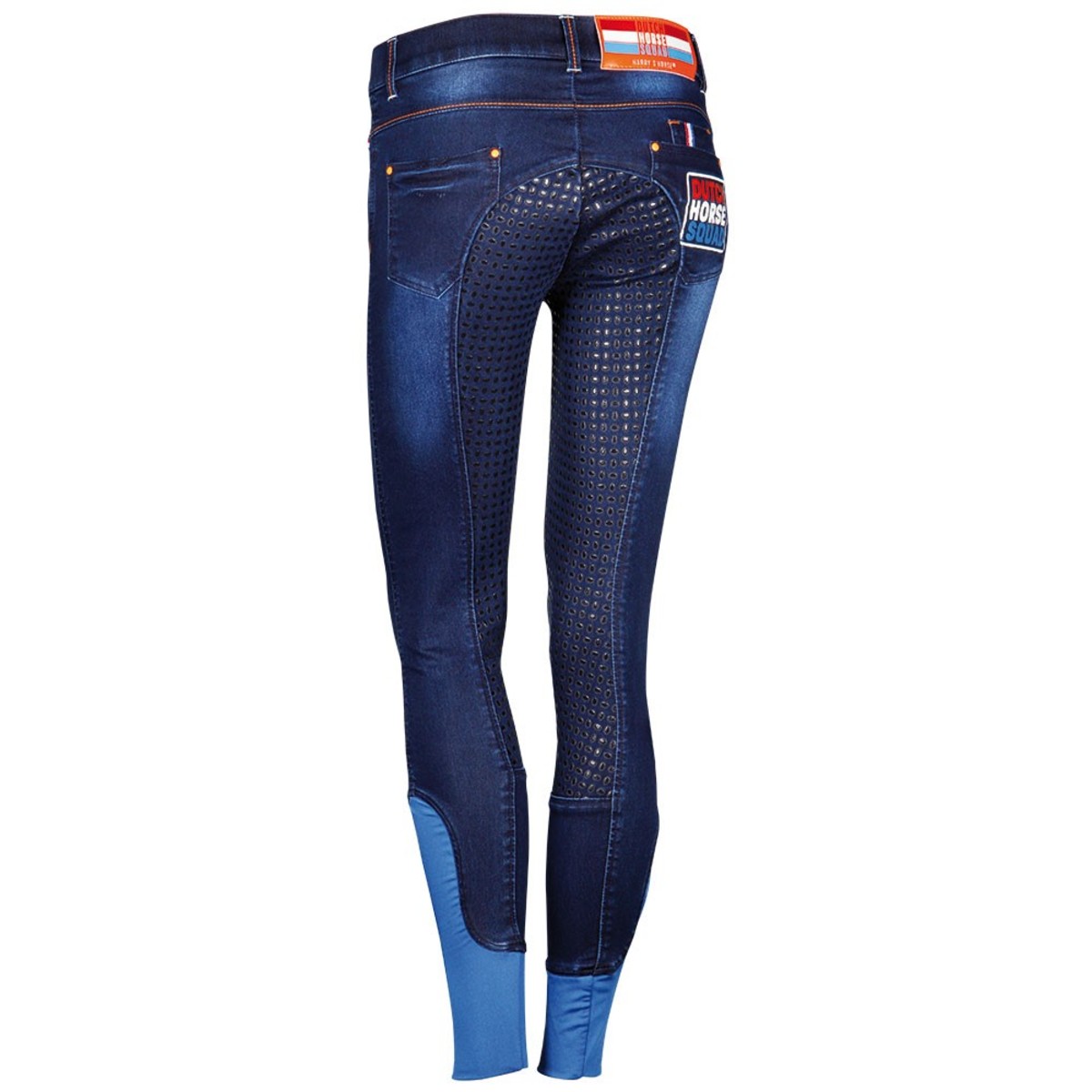 Бриджи джинсовые "Dutch Orange" для верховой езды с полной силиконовой леей 