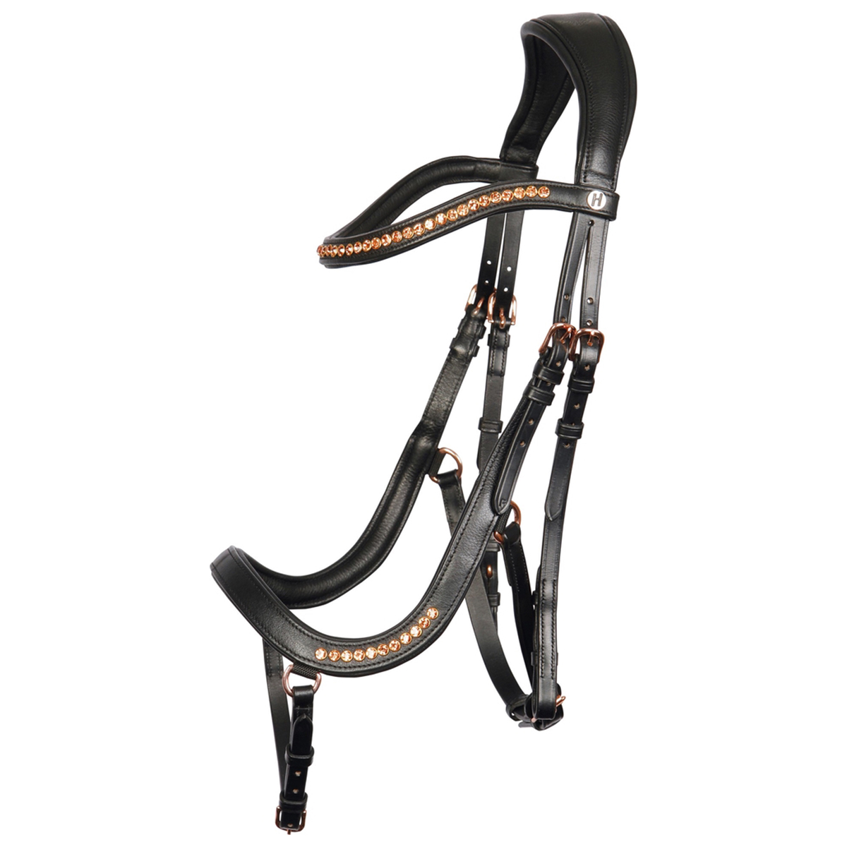 Оголовье трензельное анатомическое "Rosegold"